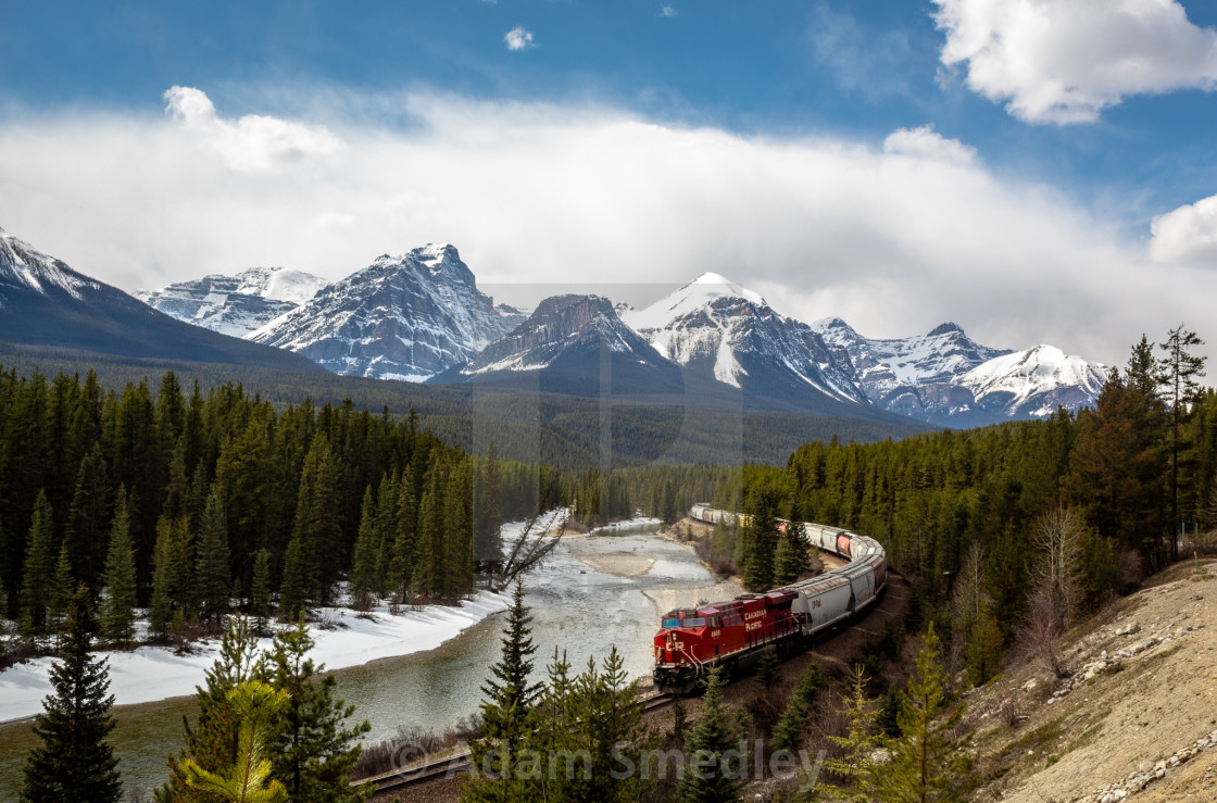 "Morant's Curve with Canadian Pacific Train" stock image