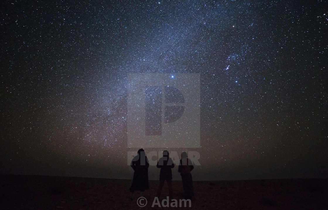 "Friends And I With The Stars" stock image