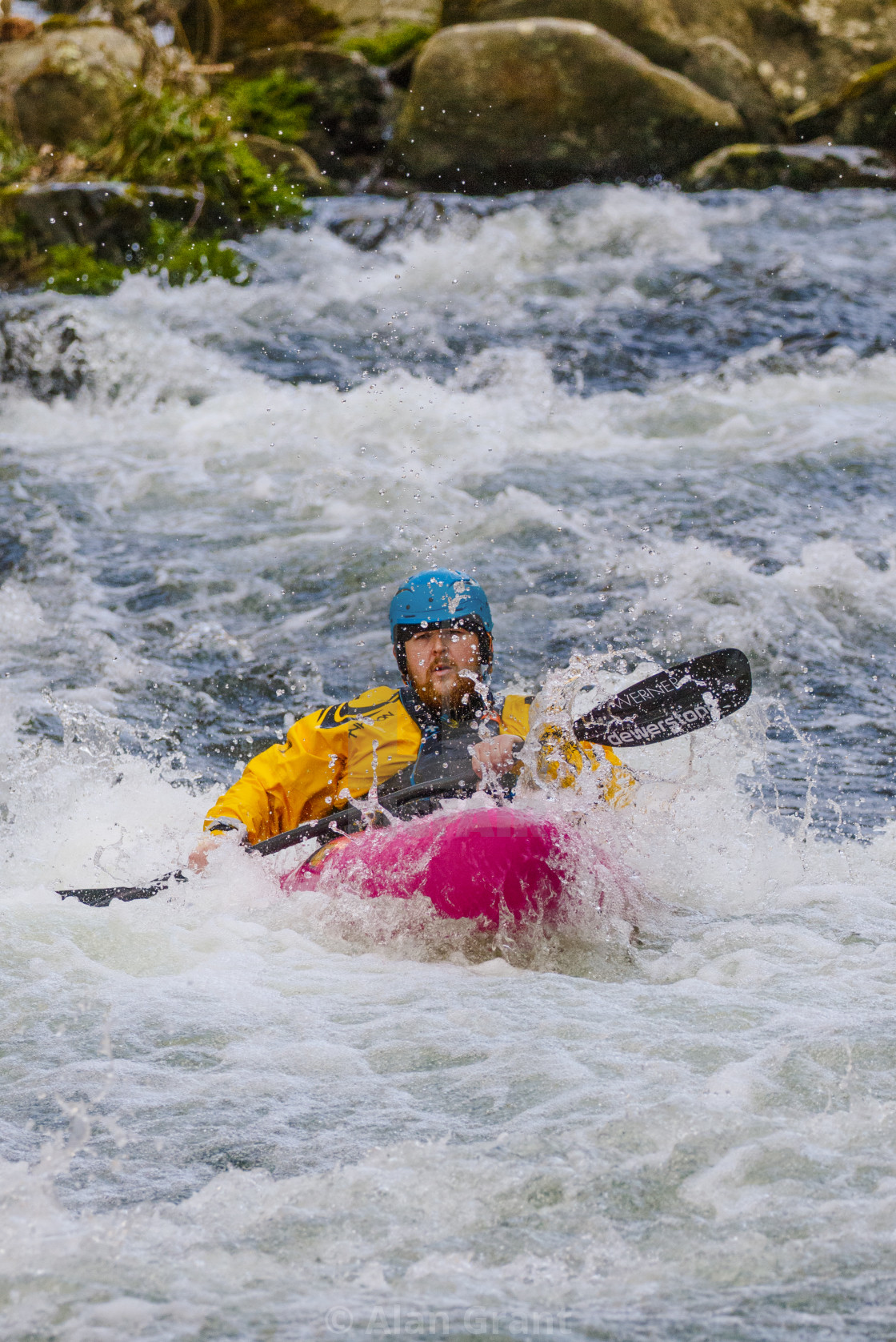 "Kayaking down the River Lyn" stock image