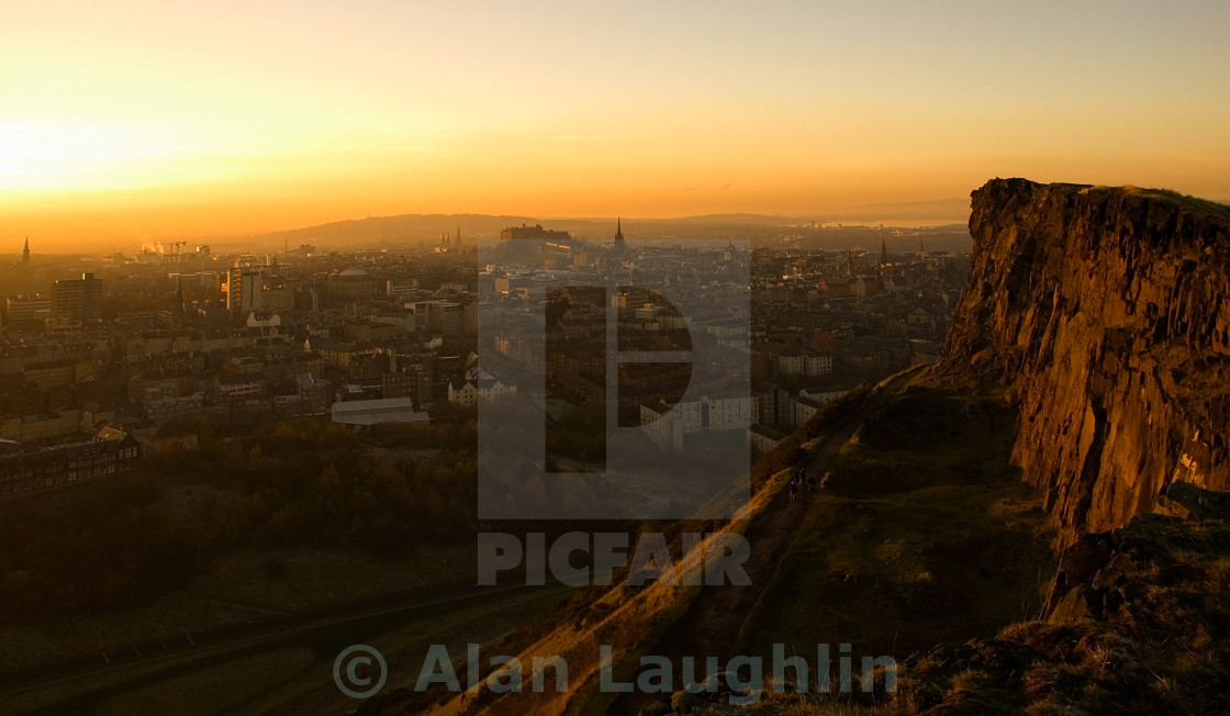 "Edinburgh Skyline Sunset" stock image