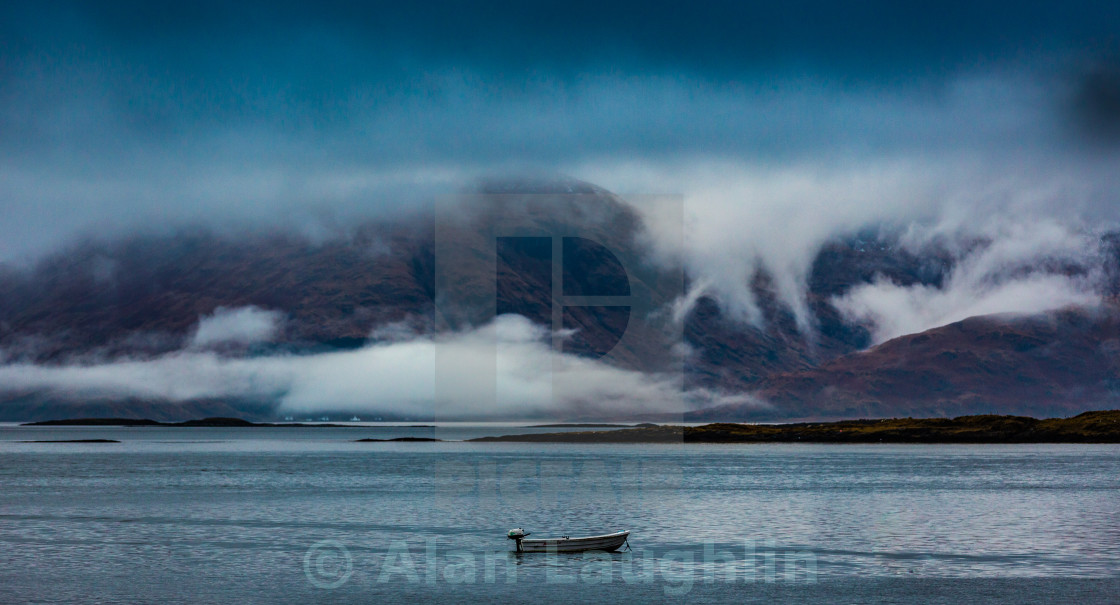 "Lone boat Port Appin" stock image