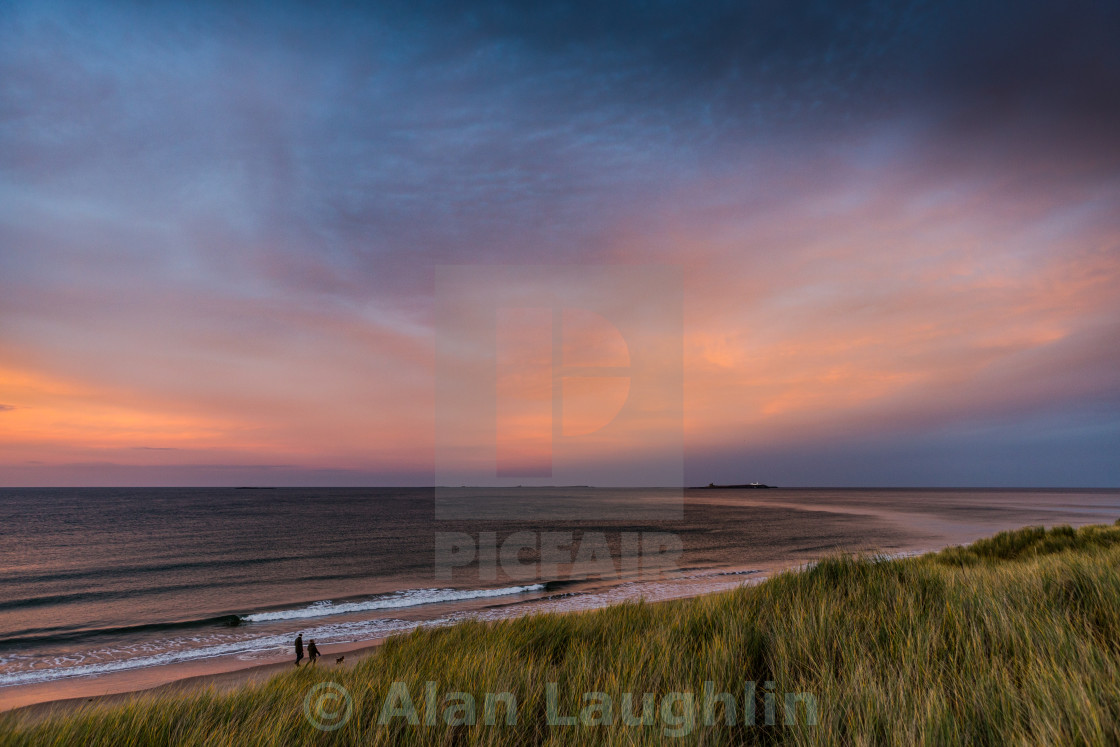 "Northumberland coast at Sunset" stock image