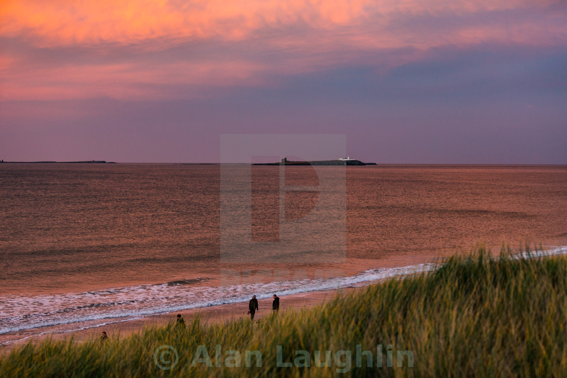 "Northumberland coast at Sunset" stock image