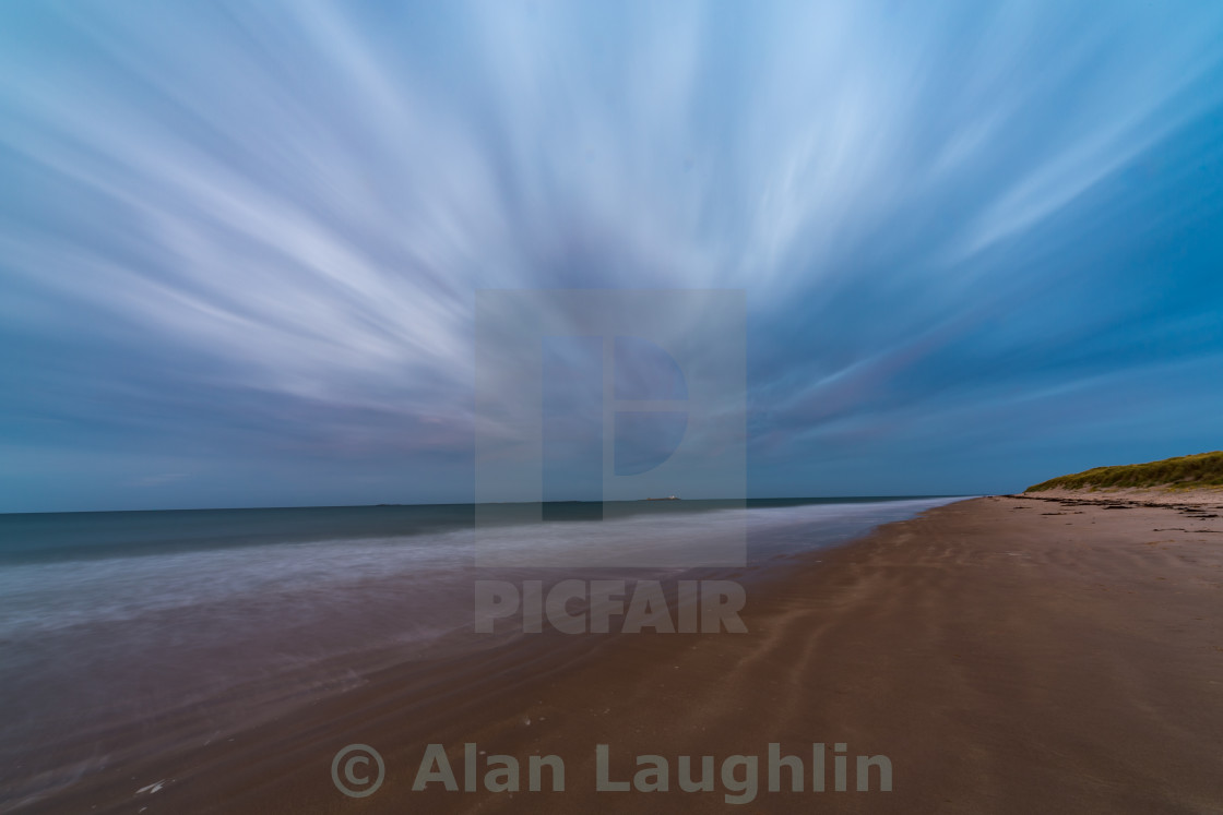 "Northumberland coast at Sunset" stock image