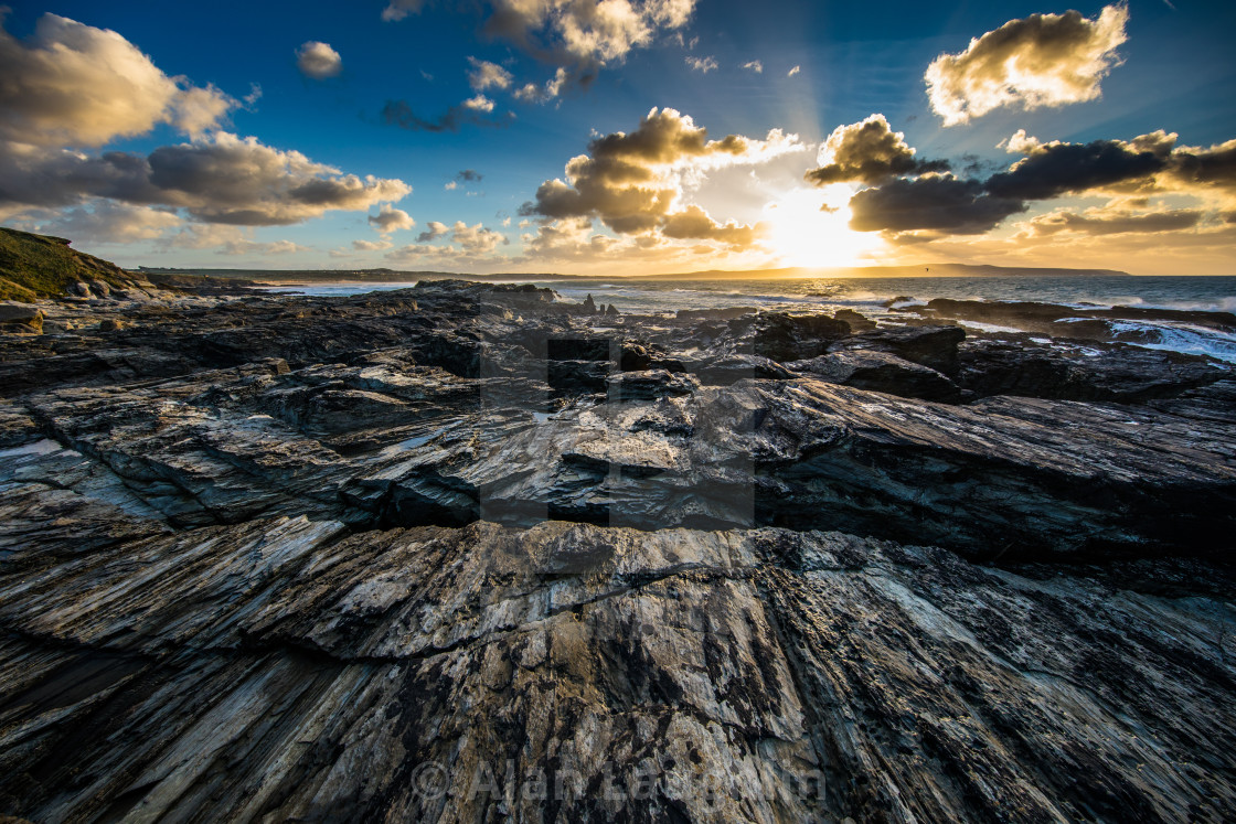 "Sunset in Cornwall" stock image