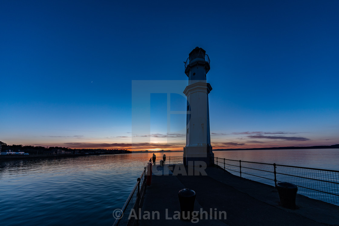 "Newhaven harbour Edinburgh sunset" stock image