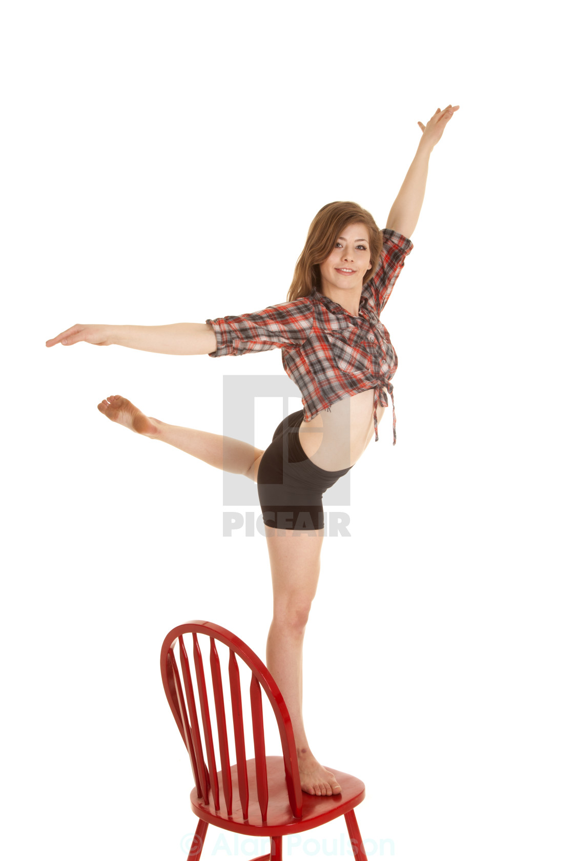 Cowgirl Plaid Shirt Red Chair Dance On License Download Or