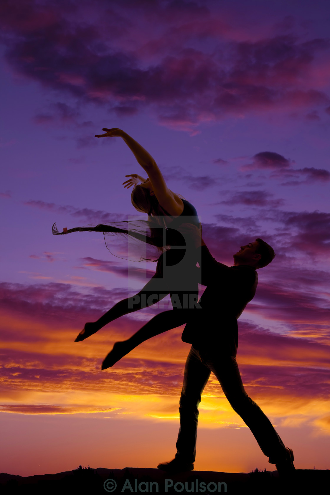 Silhouette Couple Dancing He Lift Her Arms Up License Download Or Print For 14 Photos Picfair
