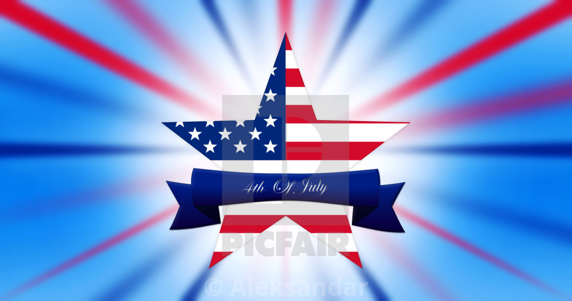 Happy 4th Of July Independence Day Star With United States Of