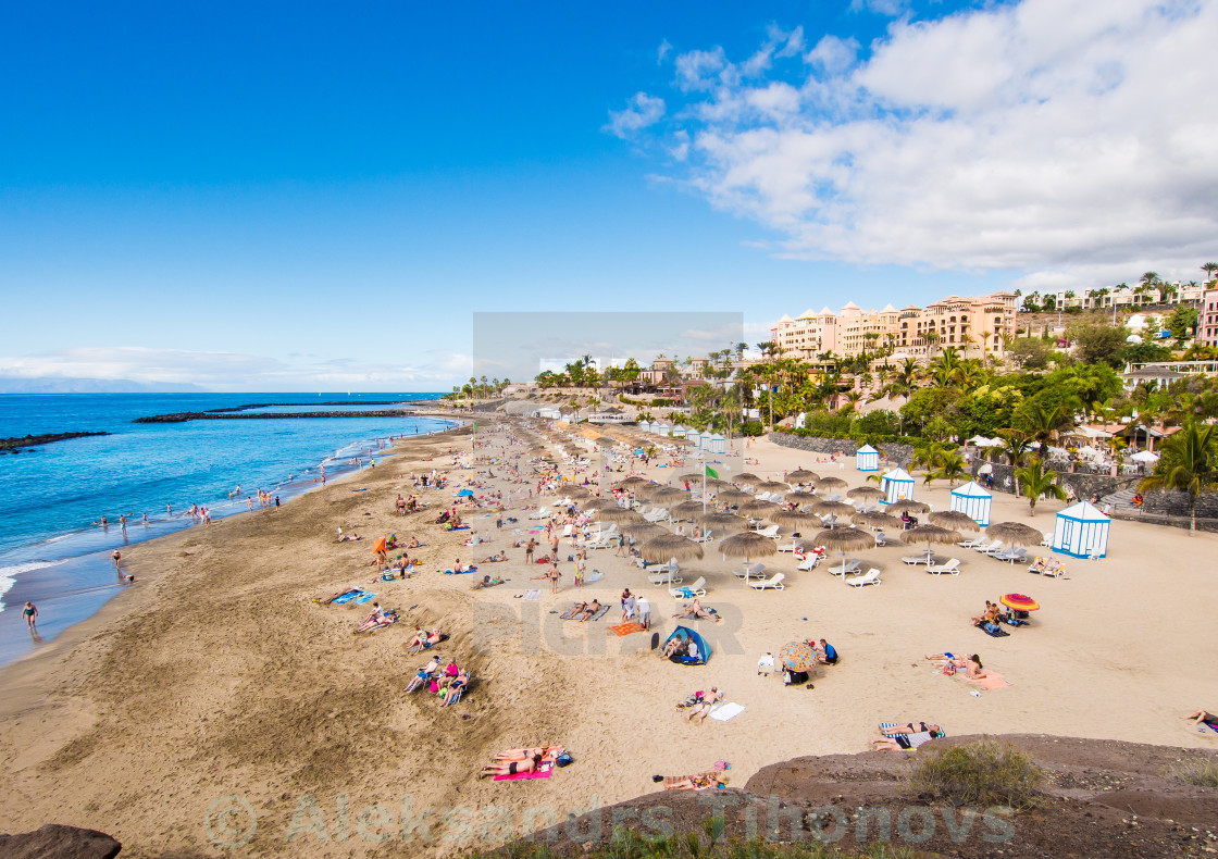 Picturesque El Duque Beach In Costa Adeje Tenerife Canary