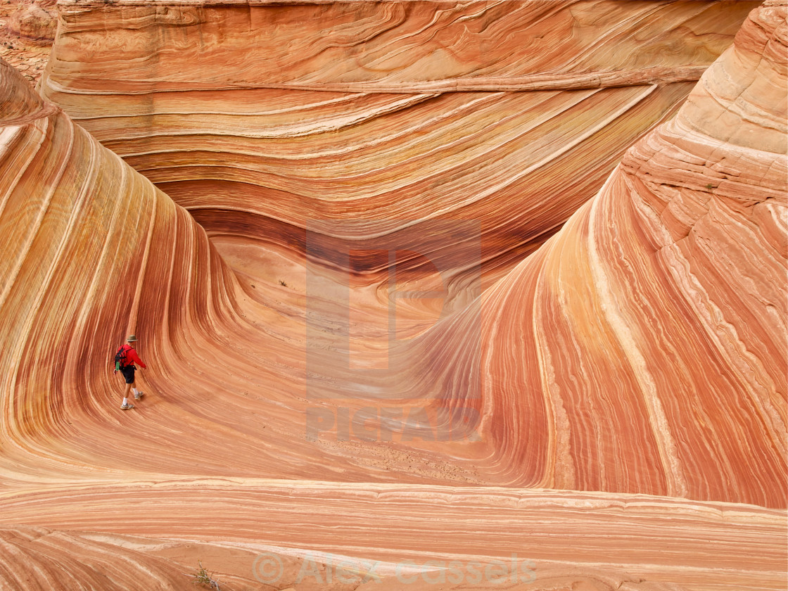 "Walking through the Wave" stock image