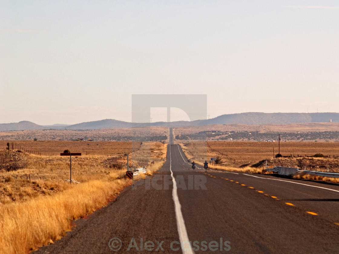 "Bikers on Route 66" stock image