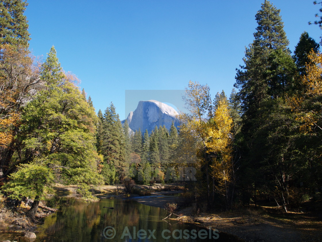 "Half Dome and the Merced River" stock image