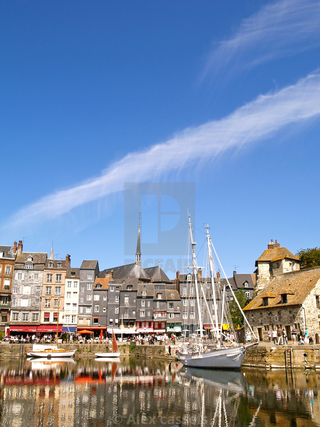 "The Old Harbour at Honfleur" stock image