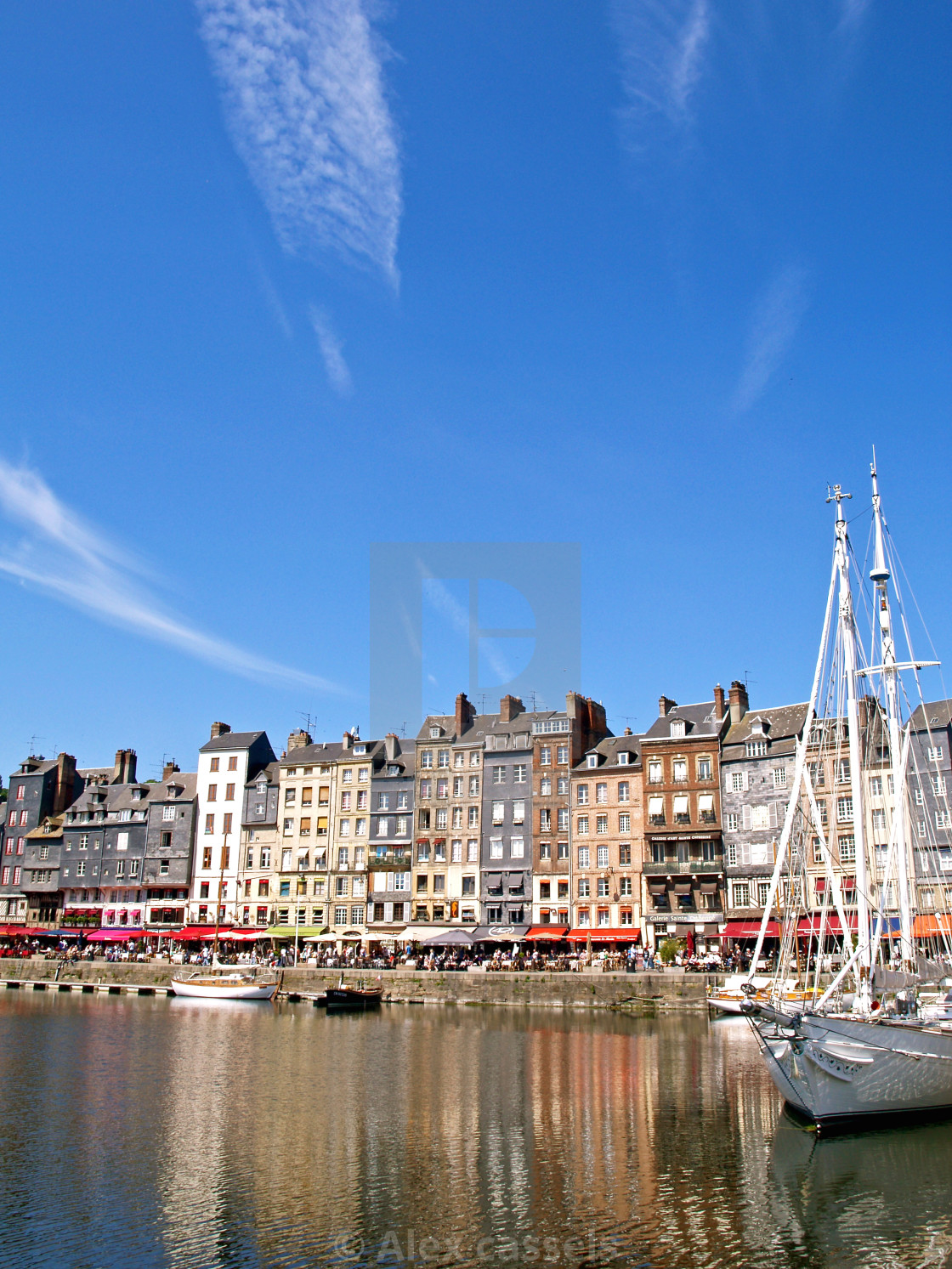 "The Old Harbour at Honfleur" stock image