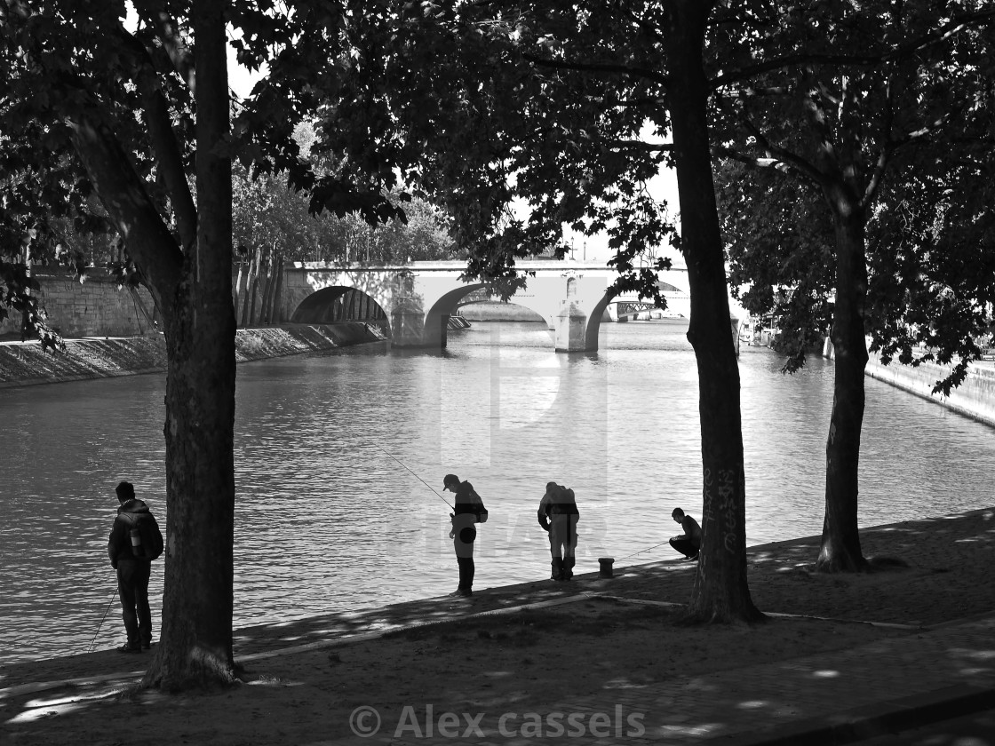 "Fishermen of the River Seine" by Alex cassels - $31.72 "Fishermen of the River Seine" stock image