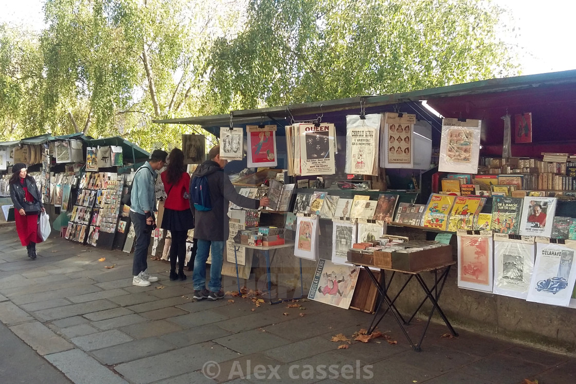 "Bouquinistes of the Right Bank." stock image