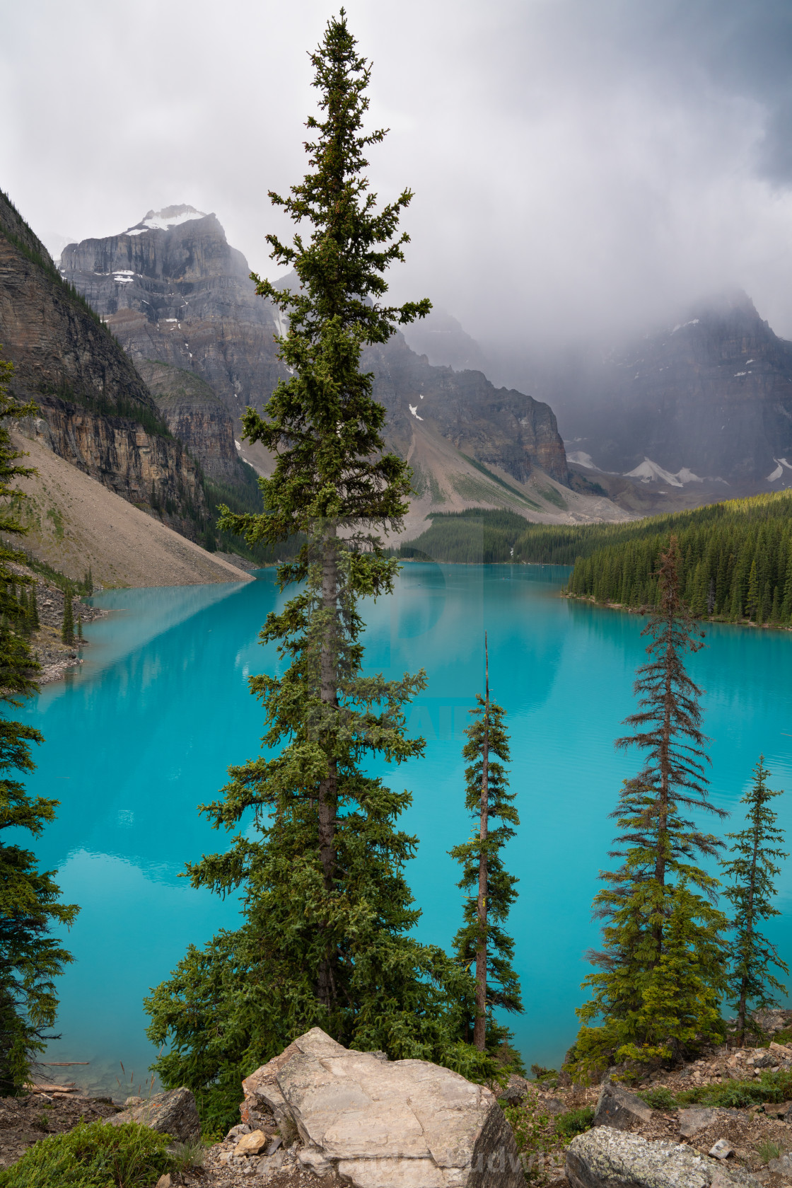 "Moraine Lake, Banff National Park, Alberta, Canada" stock image