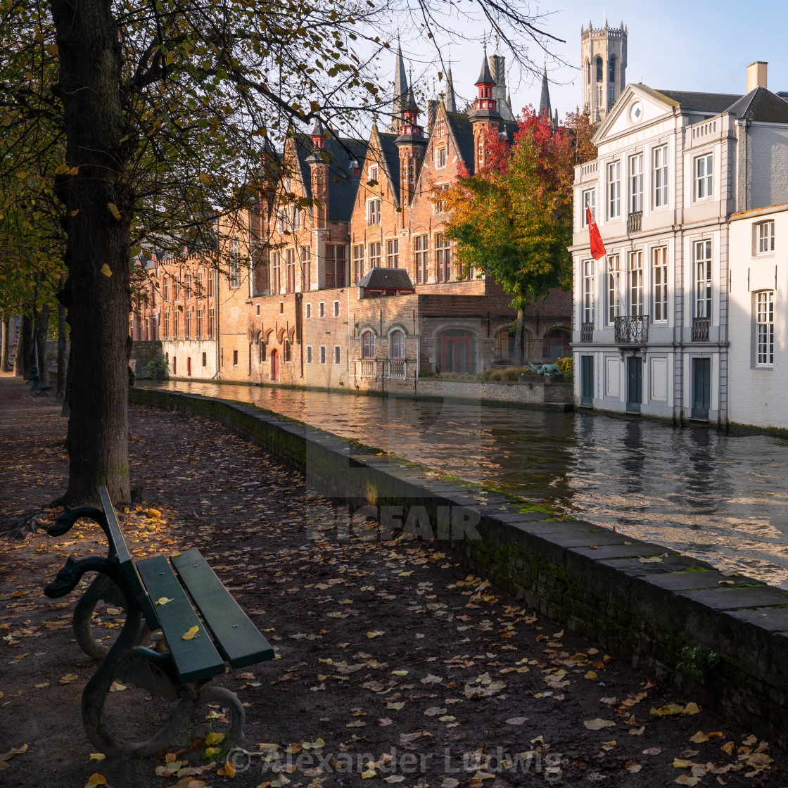 "Early morning in Bruges, Belgium" stock image