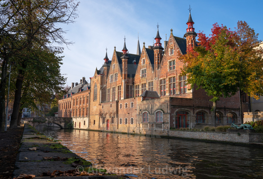 "Early morning in Bruges, Belgium" stock image