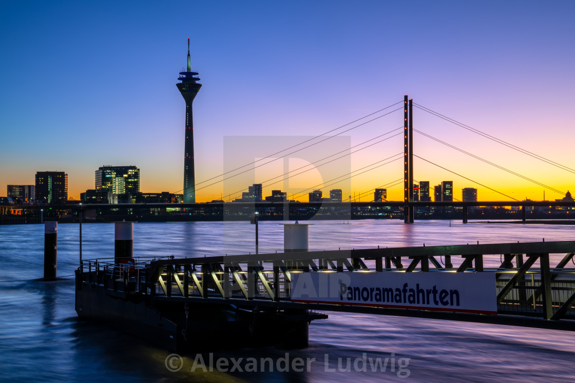 "Sunset in Dusseldorf, Germany" stock image