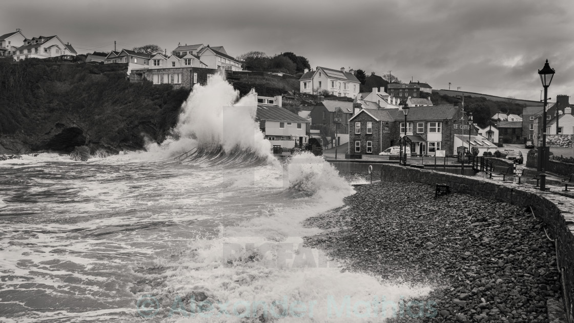 "Little Haven, big storm" stock image