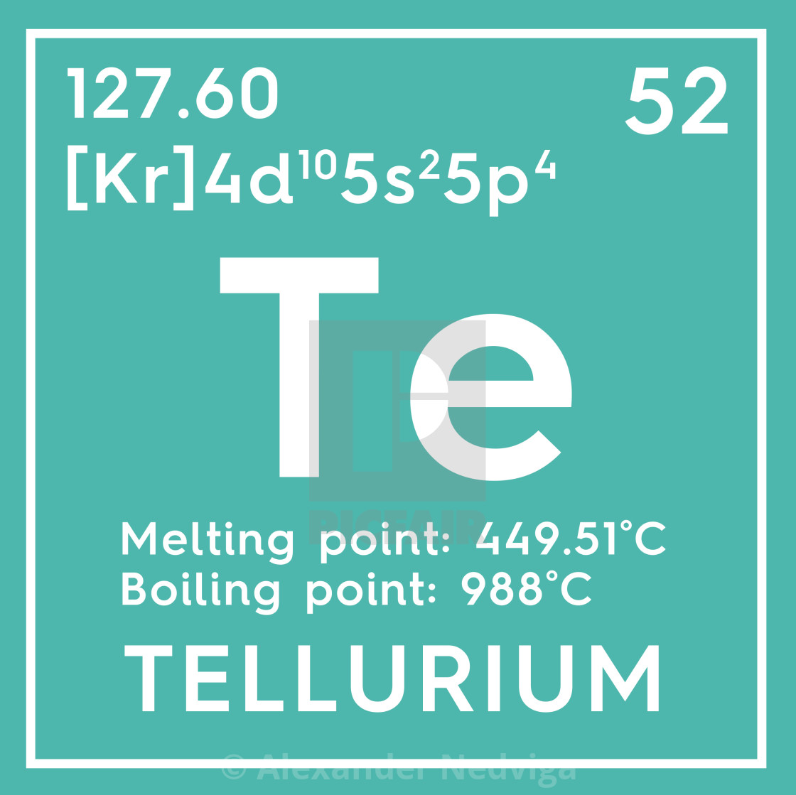 Tellurium Metalloids Chemical Element Of Mendeleev S Periodic Table License Download Or Print For 1 24 Photos Picfair