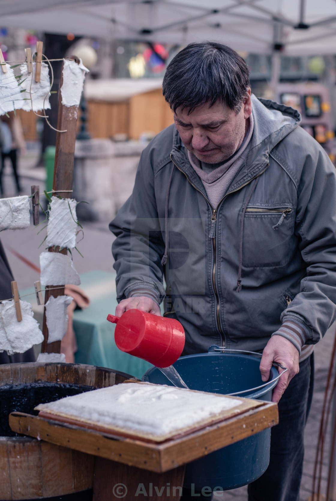 "Traditional paper making" stock image