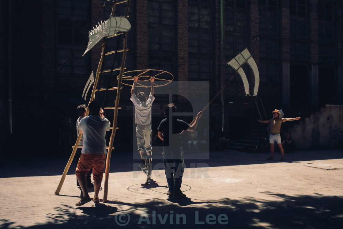 "Outdoor street rehearsal" stock image