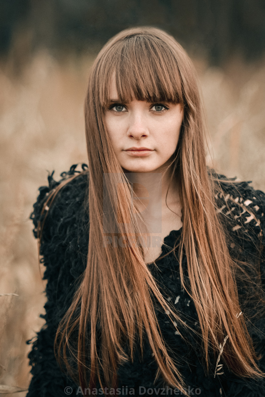 Art Portrait Of Beautiful Serious Girl Gorgeous Brunette