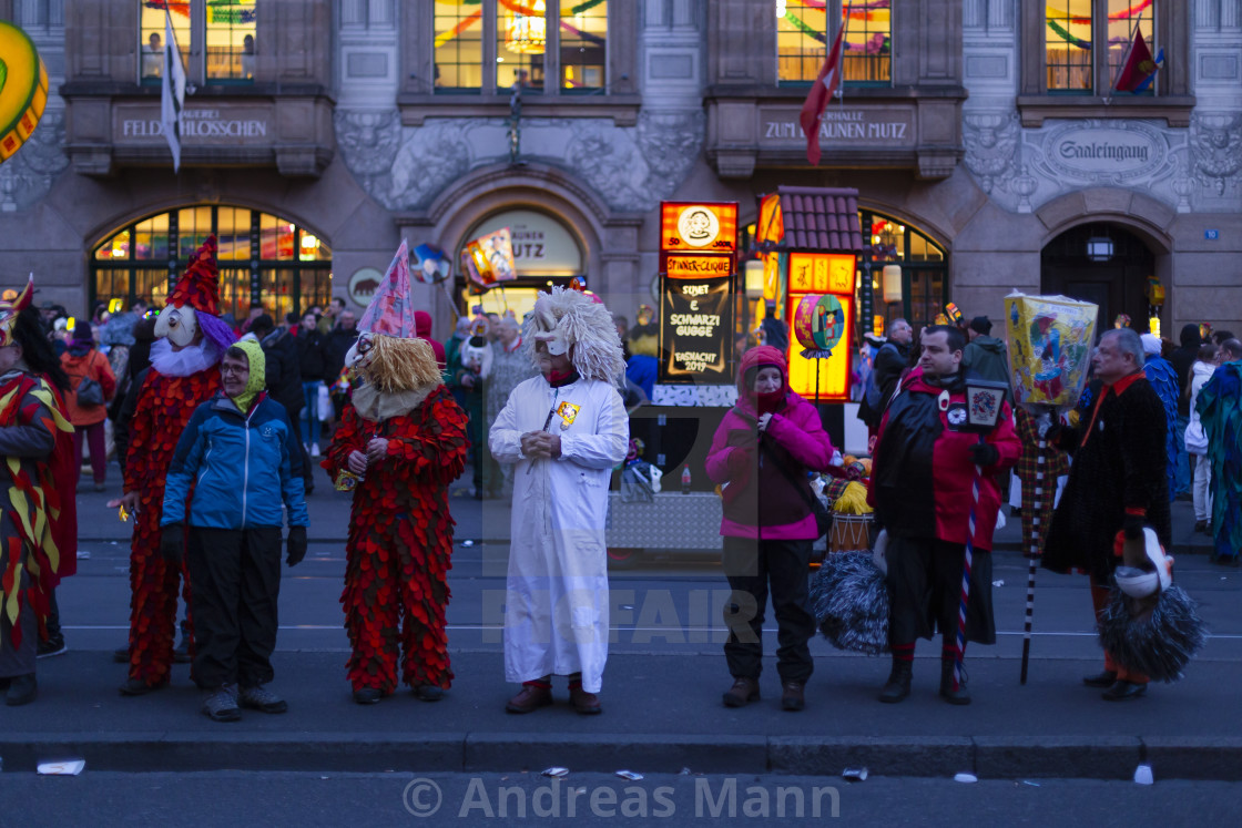 "Basel carnival 2019 morgestraich parade" stock image