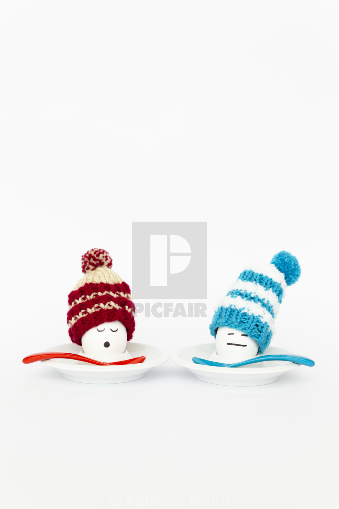 "Funny breakfast concept with boiled eggs wearing wooly hats" by Andreas Mann - $7.47 "Funny breakfast concept with boiled eggs wearing wooly hats" stock image