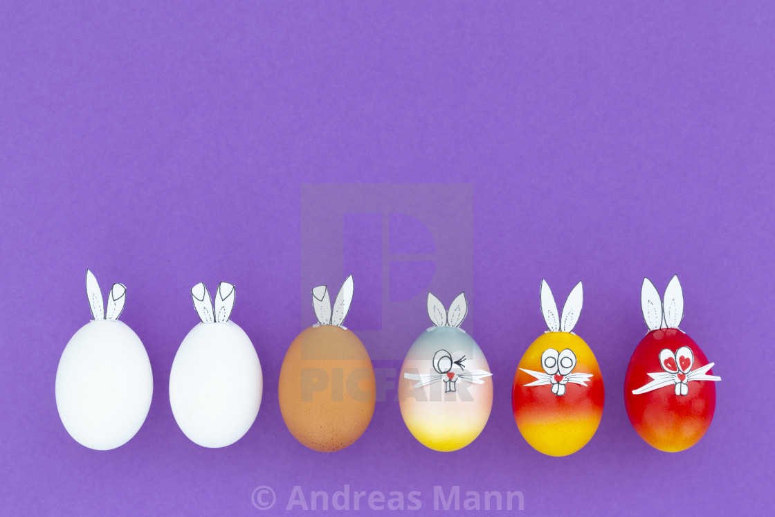 "Funny colorful easter egg bunnies" by Andreas Mann - $7.47 "Funny colorful easter egg bunnies" stock image