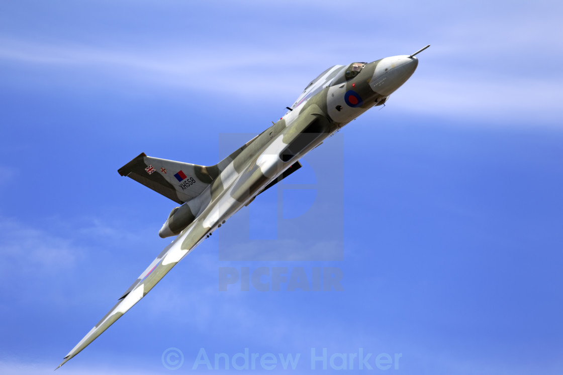 "Avro Vulcan B2 Bomber XH558" by Andrew Harker - $15.16 "Avro Vulcan B2 Bomber XH558" stock image