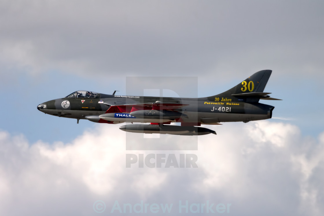 "Hawker Hunter F.58 J-4021" by Andrew Harker - $15.16 "Hawker Hunter F.58 J-4021" stock image