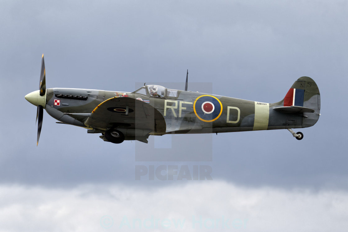 "Supermarine Spitfire Vb AB910/RF-D G-AISU" by Andrew Harker - $15.16 "Supermarine Spitfire Vb AB910/RF-D G-AISU" stock image