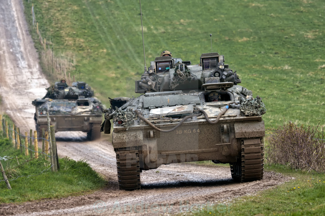 "British Army Warrior Infantry Fighting Vehicle" stock image