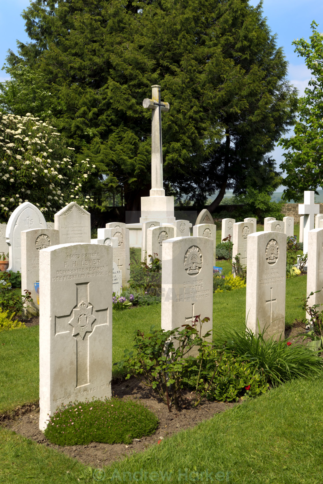 "War Graves at St. Johns church, Sutton Veny, Wiltshire, UK" stock image