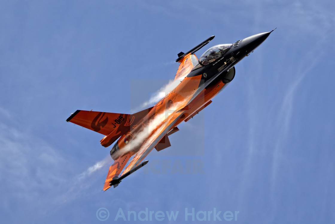 "RNethAF F-16AM J-015 "Orange Lion"" stock image