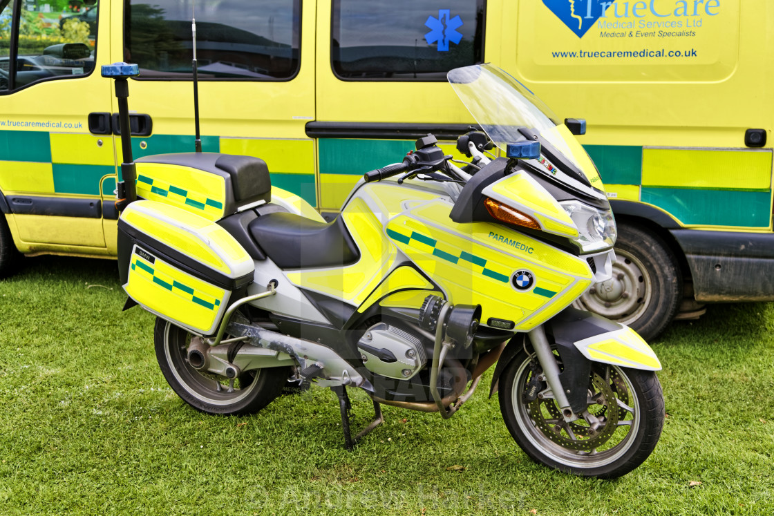 "A BMW paramedic motorcycle" by Andrew Harker - $15.16 "A BMW paramedic motorcycle" stock image