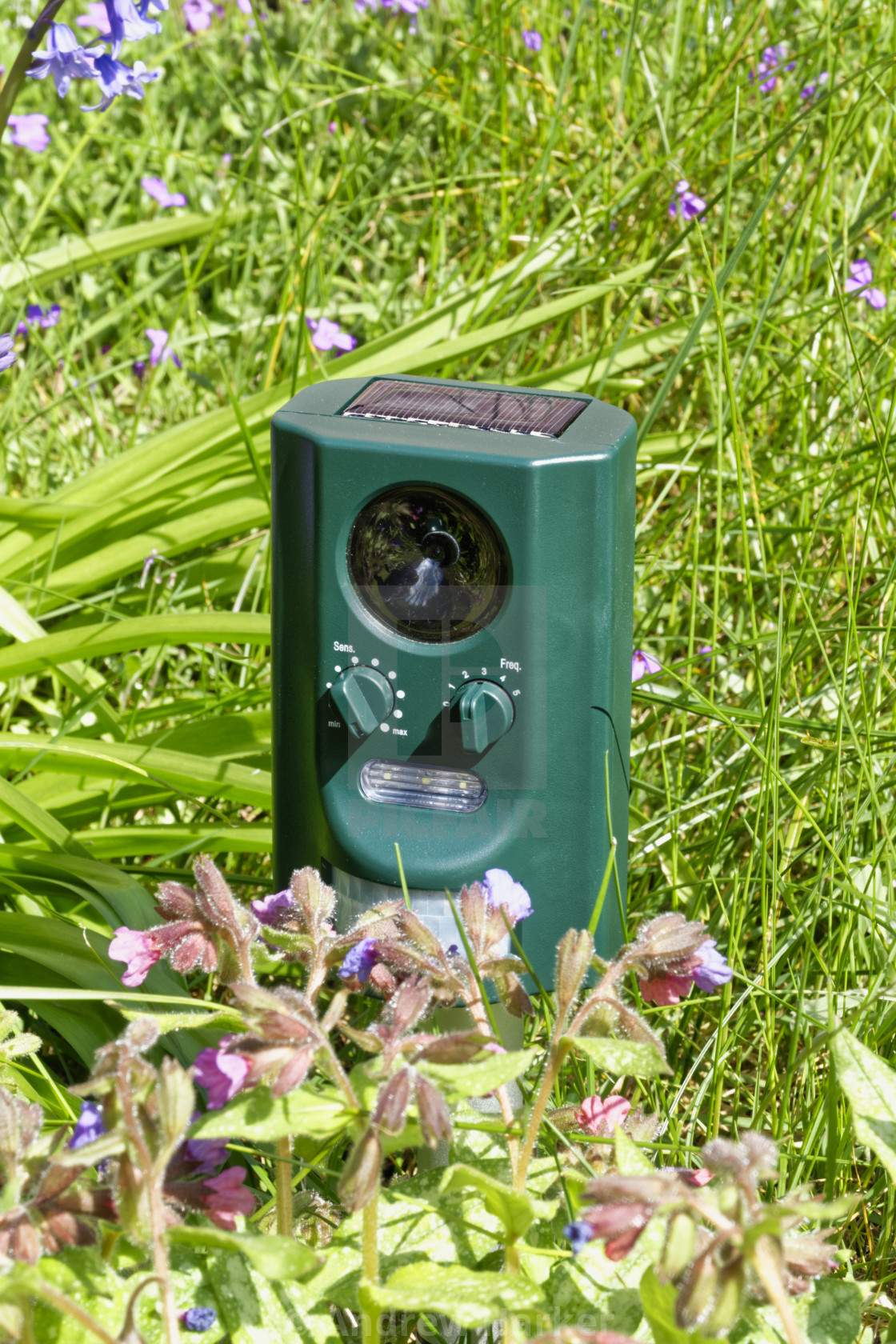 "Solar Powered Animal Repeller" by Andrew Harker - $15.16 "Solar Powered Animal Repeller" stock image