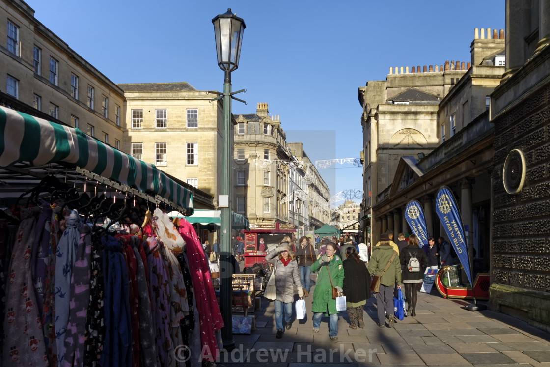 "Stall Street Bath Christmas Market" by Andrew Harker - $15.16 "Stall Street Bath Christmas Market" stock image