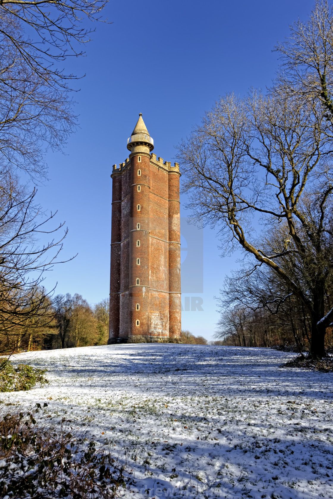"King Alfreds Tower, Stourton, Wiltshire, UK" stock image