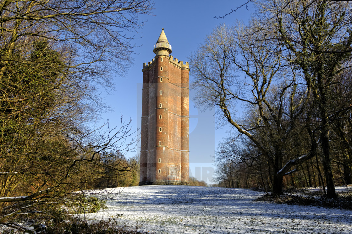 "King Alfreds Tower, Stourton, Wiltshire, UK" stock image