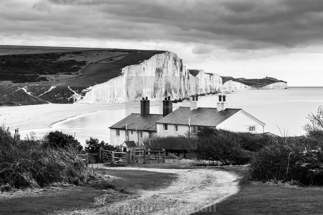 "The Coastgaurd Cottages" by Andrew Small - £19.98 "The Coastgaurd Cottages" stock image