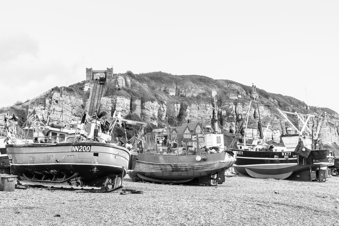 "Hastings Fishing Fleet" stock image