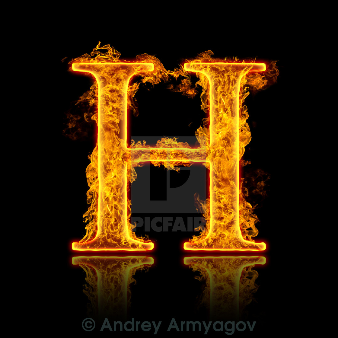 Fire alphabet letter H - License, download or print for £6.20 ...