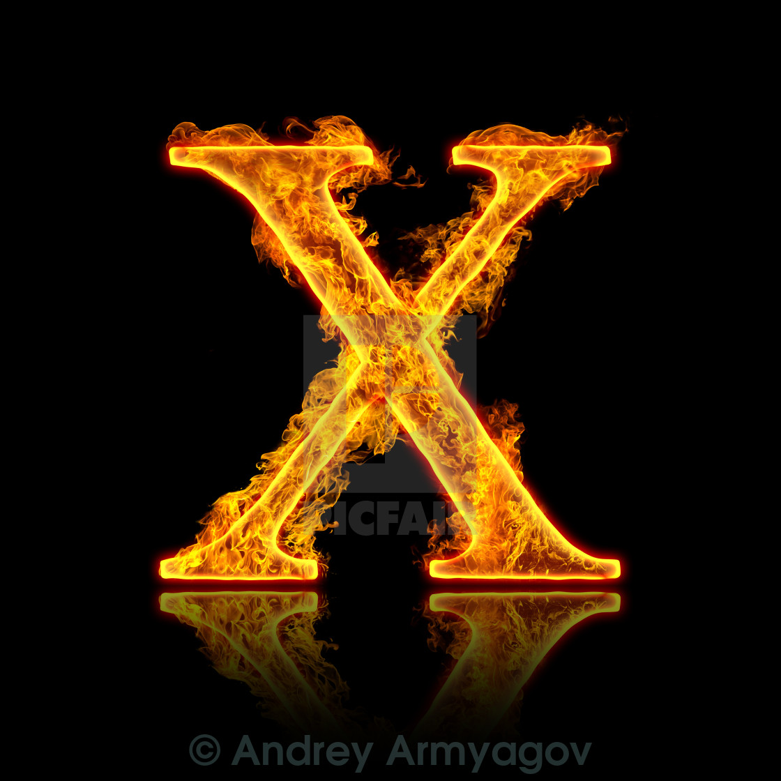 Fire alphabet letter X - License, download or print for £6.20 ...