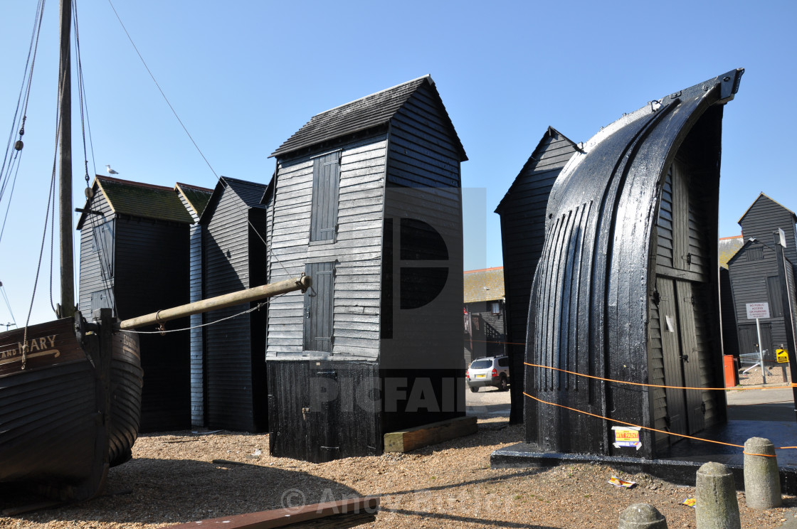 "Hastings Fishermen's Net Huts" stock image