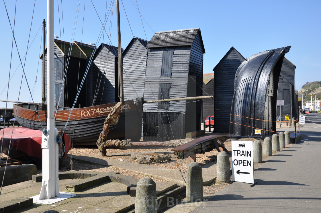 "Hastings Fishermen's Net Huts" stock image